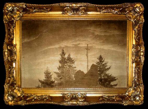 framed  Caspar David Friedrich Cross in the Mountains, ta009-2